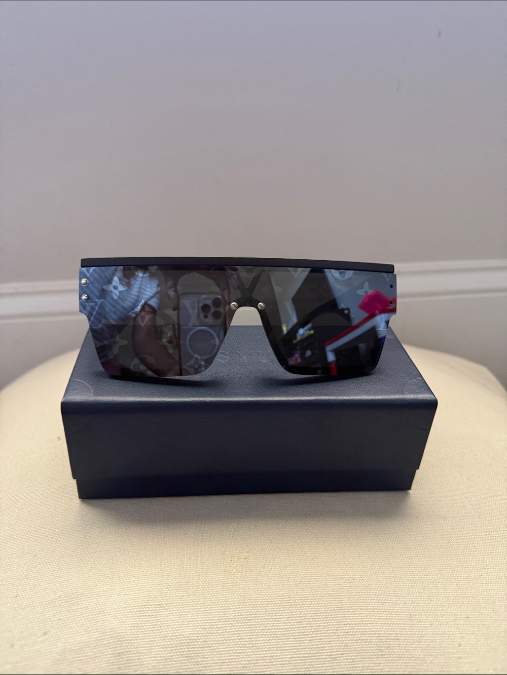 Louis Vuitton Black Matte Sunglasses with Dark Lenses